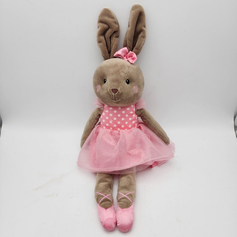 Spark Create Imagine Ballerina Bunny Rabbit Plush Doll 19" Rattle Polkadot Tulle